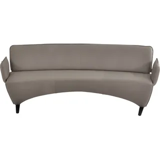 K+W Komfort & Wohnen Polsterbank Leicht abgerundete Segmentbank im hochwertigen Leder, mit Armlehnen,