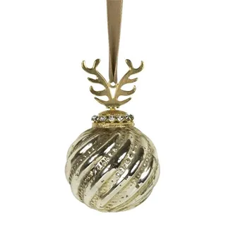 Weihnachtskugel Geweih Glas Gold ø8cm - Gold