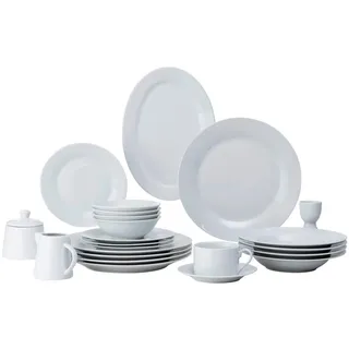 Kombiservice , Weiß , Keramik , 60-teilig , Abstraktes , 225 ml,225 ml,200 ml,250 ml , 52x36x36 cm , Lfgb , verschiedene Motive/Dekore/Designs erhältlich, lebensmittelecht, stapelbar , Geschirr, Geschirrsets, Kombiservice