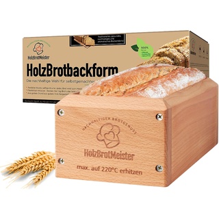 Wave Brands I Brotbackform aus Holz | Original HOLZBROTMEISTER | Brotbackform für bis zu 1kg selbst gebackenes, natürliches Brot