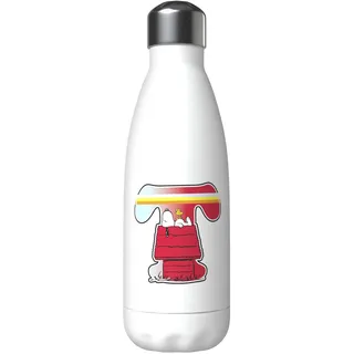 CYPBRANDS Snoopy Wasserflasche aus Edelstahl, luftdicht, mehrfarbig, 550 ml, Weiß, offizielles Lizenzprodukt