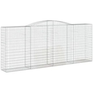 vidaXL Gabione mit Hochbogen 400x50x160/180 cm Verzinktes Eisen - Silber