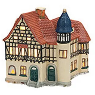 Dekohaus , Braun, Rot, Beige , Keramik , Haus , 15x17x12 cm , Dekoration, Dekofiguren & Skulpturen, Dekoobjekte
