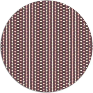 Wallario rundes Outdoor-Poster für Garten oder Balkon, Motiv Muster Herzen in beig und rosa in Reih und Glied, 120 cm Durchmesser - Weiß