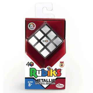 Think Fun ThinkFun 76430 Rubiks Cube Metallic - Der Klassiker, der original Rubik's Zauberwürfel mit Metallic-Effekt. Das Sammlerobjekt für jeden Rubiks-Fan ab 8 Jahren.