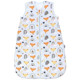 Babyschlafsack TUPTAM "Kugelschlafsack Baby Ganzjahres Schlafsack Ärmellos Wattiert" Gr. 104, orange (fuchs regenbogen umstülpbarer fuß), Schlafsäcke, Baby, L: 110cm, Obermaterial: 100% Baumwolle CO., Babyschlafsack, L:110cm
