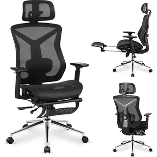 MARK ADLER Expert 5.7 | Ergonomisch Schreibtischstuhl Bürostuhl | Rückenlehne Armlehnen | Schwarz - Schwarz