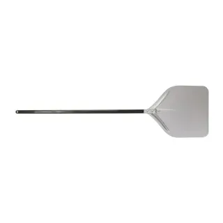 SCHNEIDER Pizzaschaufel, Alu nicht perforiert, Pizzaschieber aus Aluminium zur Selbstmontage, Stiel schwarz 110 cm, Schaufel 40 x 42 cm