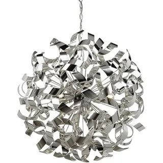 Zeitgenössischer Kronleuchter Riccioli Stahl Chrom 6 Lichter G9 - Silber