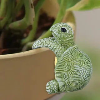 NQEUEPN Blumentopf Hänger Figur, Kunstharz Kleine Schildkröten, niedliche Kletternde Schildkröte Blumentopfhänger-Figuren, Dekoration für Gartenornamente Topfdekorationen