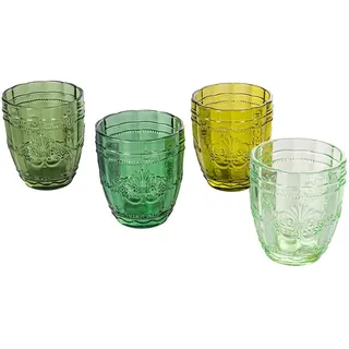 Villa D'Este Home Tivoli 5911614 Syrah Greenery Wasserglas aus transparentem Glas, 265ml Kapazität, 4 Stück