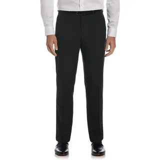 Perry Ellis Herren Portfolio Performance Stretch-kleiderhose, Moderne Passform und Bügelfrei, Flache Vorderseite Klassische Hose, Schwarz kariert, 34W / 32L