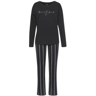 VIVANCE DREAMS Damen Pyjama schwarz-gestreift Gr.32/34