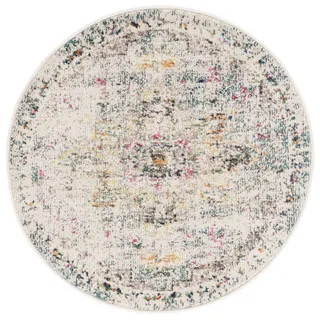 SAFAVIEH Distressed Teppich für Wohnzimmer, Esszimmer, Schlafzimmer - Madison Collection, Kurzer Flor, Grau und Gold, 122 X 122 cm