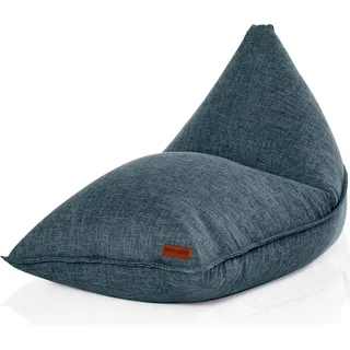 Green Bean® Indoor XXL Sitzsack 150x100x100cm mit EPS-Perlen Füllung - Kuschelig Weich Waschbar - Drinnen Stoff Sitzkissen - Blau - Blau