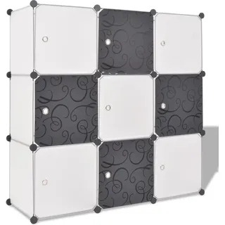 Regalsystem Würfelregal mit 9 Fächern Schwarz und Weiß - Schwarz, Weiß