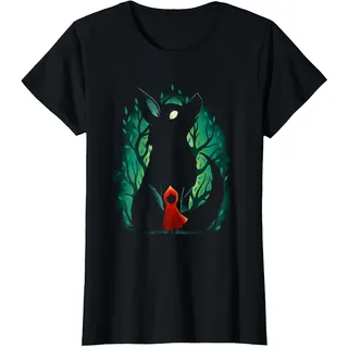 Rotkäppchen und der Wolf T-Shirt, Damen, Schwarz, L