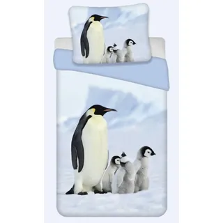 Bettwäsche Set mit Pinguin 135 x 200 cm 80 x 80 cm 100% Baumwolle