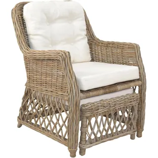 Home Affaire Rattanstuhl Handarbeit 67 x 91 x 75 cm grau