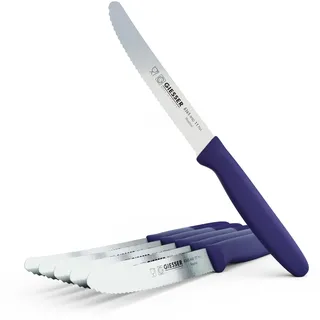 Giesser seit 1776 - Made in Germany - Tomatenmesser 6er Set Halal, lila, nachhaltiger griff, rutschfest, Universalmesser rostfrei, spülmaschinenfest, Messer für gesunde Küche