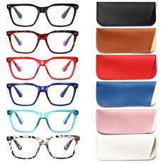 COJWIS 6 Pack Lesebrille Damen Herren Blaulichtfilter Brille Anti-Müdigkeit Computerbrille Gaming Schutzbrille und Großer Rahmen Lesehilfe (6 Farbe Mischen, 0.00, multiplier_x)