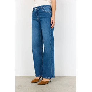 Weite Jeans SOYACONCEPT "SC-KIMBERLY 24-B", Damen, Gr. 31, N-Gr, coastel fjord medunkel blau d, Denim/Jeans, Obermaterial: 81% Baumwolle, 17% Polyester, 2% Elasthan, unifarben, lang, Jeans Weite Jeans