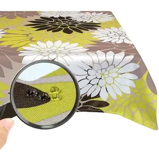 Valia Home Tischdecke mit Teflonbeschichtung für Innen- & Außenbereich Wasser- & Schmutzabweisend Dank verlässlichem Lotuseffekt - Blume 130 x 180 cm