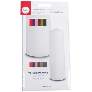 RAYHER HOBBY Rayher 3102300 Verzierwachs, Country-Töne, Set 6 Verzierwachsplatten, Farben sortiert, je 20 x 6,5 cm, Wachs zum Kerzen verzieren, Kerzenwachs, Wachsfolie