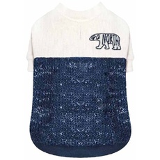 Croci Go North Blauer Pullover für Hunde, Rückengröße 30 cm, verstellbar, mit Loch für Leine und Geschirr, Blaue und weiße Farbe