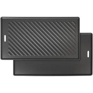 WELL GRILL BBQ Wendeplatte 45x24cm Gusseisen Grillplatte für allen Rösle Grill Zubehör, Gussplatte Plancha Grillpfanne für Videro G2- / G3- / G4- / G6-Modelle (ab Modelljahr 2021)