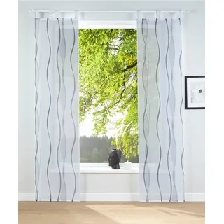 my home Schiebegardine »Dimona« Schlaufen 2 Stk. tlg. 2er-Set, Fertiggardine, inkl. Beschwerungsstange, Wellen, weiß