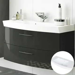 Waschtischunterschrank 100cm mit Waschbecken FLORIDO-03 Hochglanz grau, B x H x T: ca. 100 x 54 x 47 cm - Grau