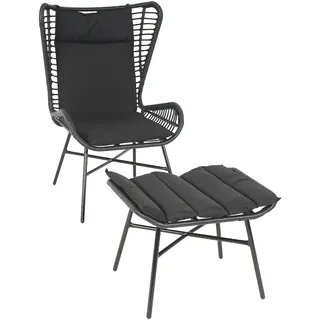Mendler Poly-Rattan Set 7-tlg. Grau