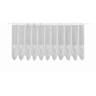 Gerster Kurzgardine , weiß, , Textil , Graphik , 150x52 cm , Heimtextilien, Vorhänge, Scheibengardinen