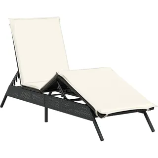 vidaXL Sonnenliege 100 x 59 x 85 cm Schwarz
