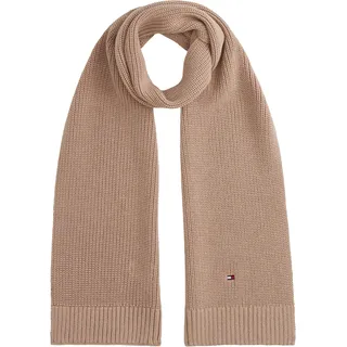 Tommy Hilfiger Unisex Kinder Schal mit gerippter Flagge, AU0AU02010, Braun, Einheitsgröße, Braun (Malzmilch), Einheitsgröße