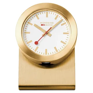 Mondaine A6603031882SBG Magnet, Clock als Tisch oder Anheftuhr goldfarben 50mm