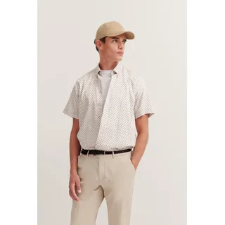 bugatti Kurzarmhemd, aus Satin-Twill, beige