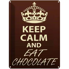 Blechschild 30x40 cm - Keep Calm and eat Chocolate