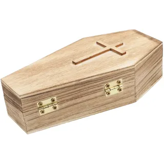 Kisangel Kleiner Sarg Schmuckschatulle Aus Holz Mit Deckel Tragbare Halloween Schmuckbox Für Ohrringe Und Halsketten Party Dekoration
