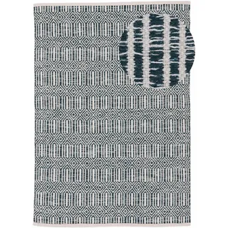 carpetfine Kelim Oregan Wendeteppich 140 x 200 cm Dunkelgrün