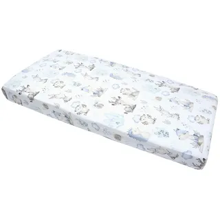 Medi Partners Spannbettlaken 60x120 Baby Bettlaken Kinderbett Spannbetttuch 100% Baumwolle - Fitted Kinder Sheet Bettwäsche Babymatratze Schlafsack Babybett (Hirsch und Igel)