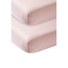 Bild von Baby Spannbettlaken Wiege - Uni Light Pink - 40x80/90cm - 2er Pack
