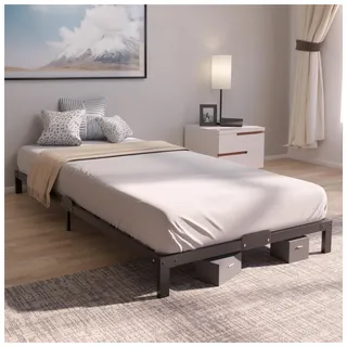 Dreamzie Bett 90x200 aus Metall - Bettgestell 90 x 200 für Matratze Einzelbett, Höche 25 cm - Robust, Leichte Montage, Umfangreicher Stauraum - Schwarzer Lattenrost