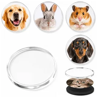 30 Stück 5 cm Magnete Selbst Gestalten Rund, Acryl Magnete zum Kleben, Fotomagnete Selbst Gestalten mit Kleberücken, Personalisiert Kühlschrankmagnete für DIY-Deko Küche, Büro, Schule