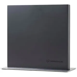 Hanseküche Messerblock - Messerhalter ohne Messer aus Holz Messerbrett (Akazie Schwarz Metallboden, Doppelseitig)