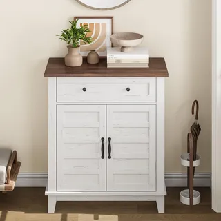 GarveeHome Sideboard-Buffetschrank Mit Türen Und Schublade, Moderner Küchenaufbewahrungsschrank, Holz Buffet Cabinet Mit Verstellbarem Regal Für Küche, Esszimmer, Badezimmer