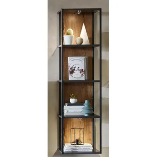 Wohn-Concept Manhattan Wandregal Holzwerkstoff/Metall Haveleiche Cognac/Graphit