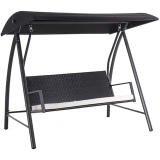 Outsunny Hollywoodschaukel schwarz 3-Sitzer 01080431