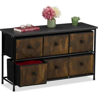 Relaxdays Sideboard 87 x 51 x 32 cm braun/grau